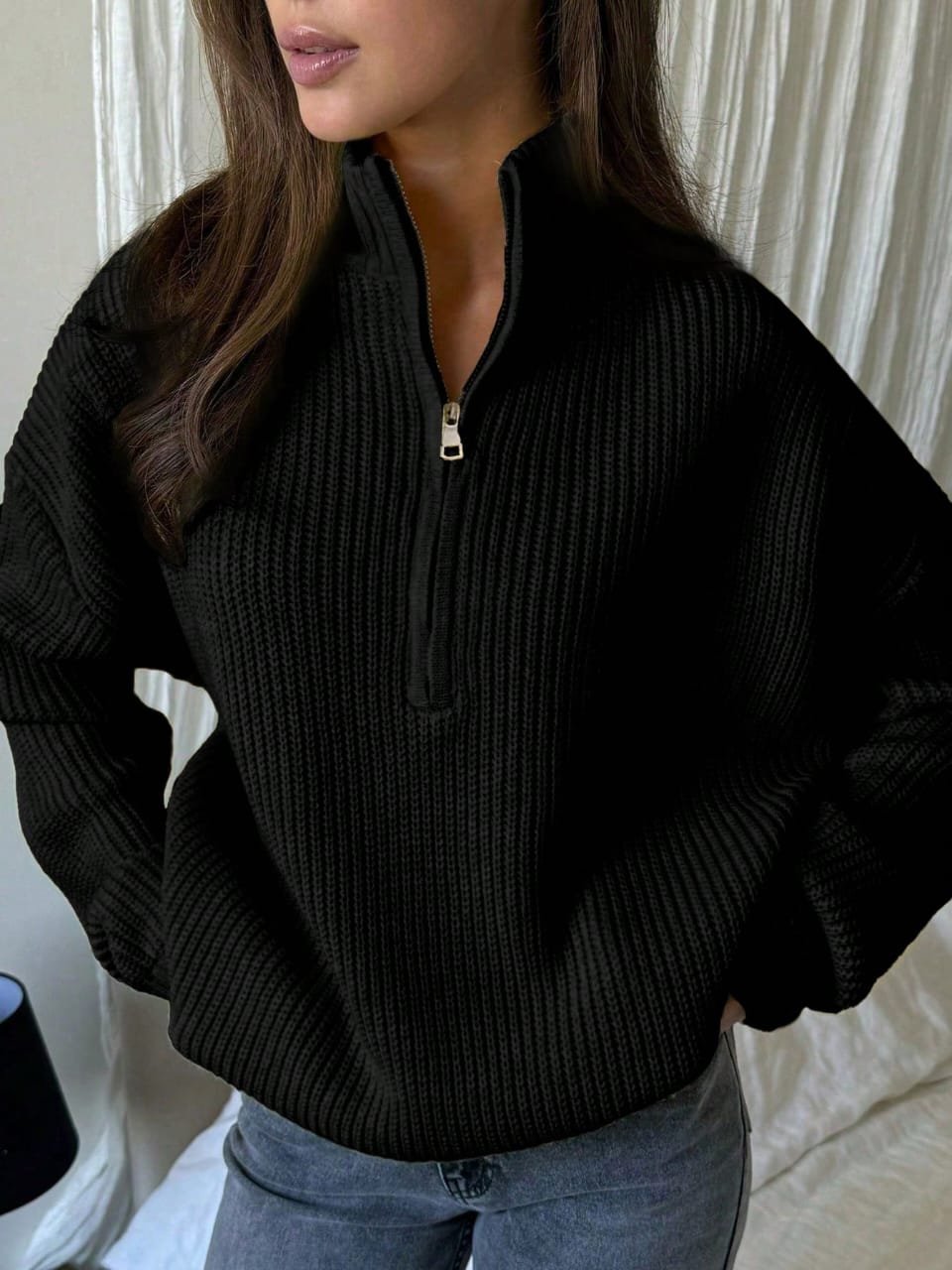 بلوفر شتوي Knit بنص سوستة